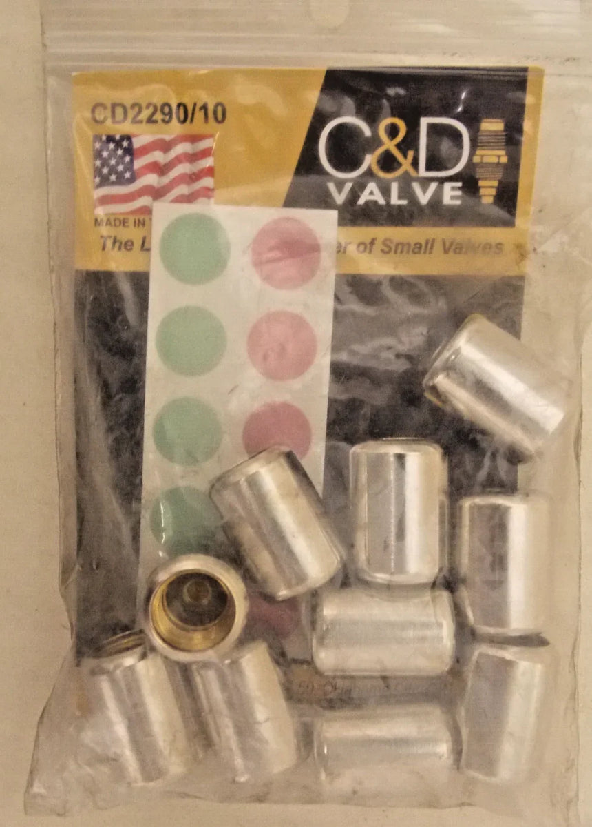 Produktbild von C&D Ventil CD2290 – 1/4“ Sicherheitskappe Mit Kern & Kappe, Plus Werkzeug CD3830