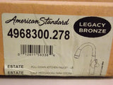 Discount clearance closeout open box and discontinued American Standard Faucets , Shower , Plumbing Fixtures and Parts | American Standard 4968300.278 Pull-Down Dual Spray Kitchen Faucet, Legacy Bronze