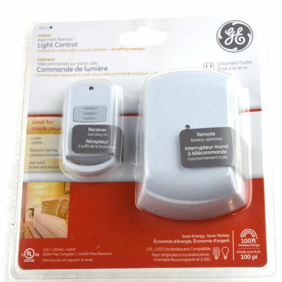 Discount clearance closeout open box and discontinued GE Lighting Fixtures | GE General Electric 18312 Indoor Keychain Remote Light Control 12A 120V w/batt