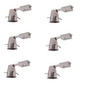 Discount clearance closeout open box and discontinued Elitco Lighting | Lot of x6 Elitco Lighting 4" IC rated Remodel Recessed can fixture with LED Connection (trim sold separately)