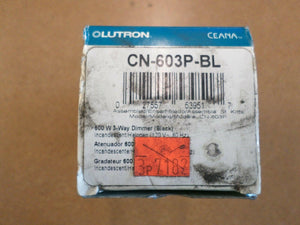 Discount clearance closeout open box and discontinued Lutron | Lutron Nova CN-603P-BL Preset Dimmer Single Pole/3-Way 600VA (450W), Black