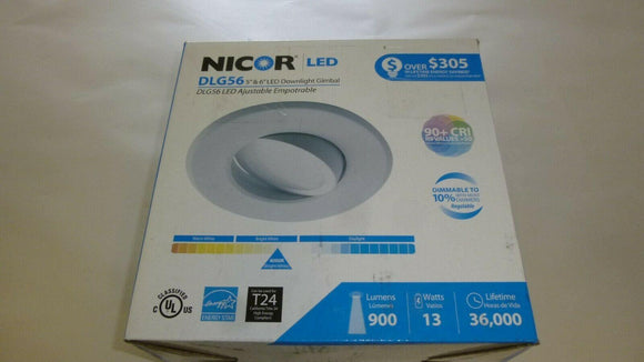 Discount clearance closeout open box and discontinued NICOR Lighting Fixtures | NICOR DLG56-10-120-4K-WH White 5-6