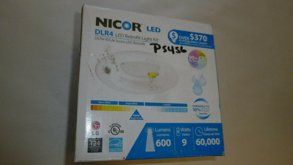 Discount clearance closeout open box and discontinued NICOR Lighting Fixtures | NICOR DLR4-27-120-4K-WH White 9W 4
