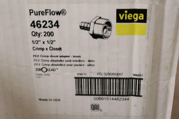 Discount clearance closeout open box and discontinued Viega | Viega - PEX Crimp Closet Adapter - 1/2