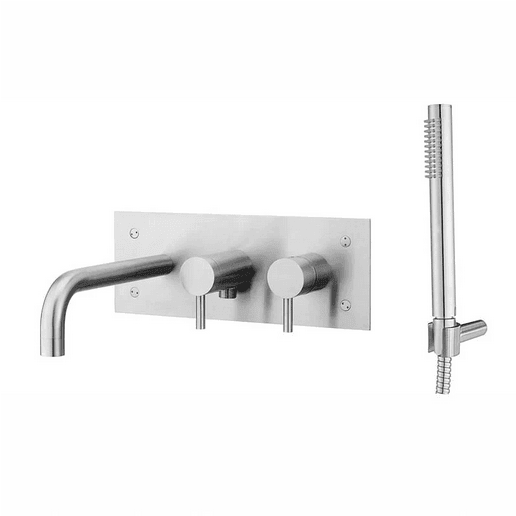 Discount clearance closeout open box and discontinued WS Bath Collections Faucets , Shower , Plumbing Fixtures and Parts | WS Bath Collections Steel 002AC 2-Handle Wall Mounted Tub Spout Trim, Diverter,