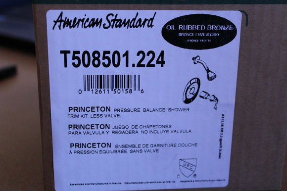 Norme américaine T508501.224 Princeton Single Lever Handle Shower Valve Trim