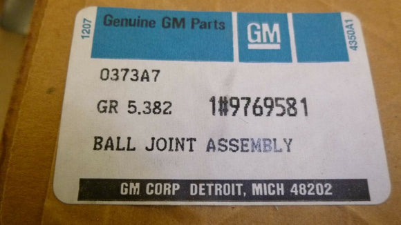 GENERAL MOTORS 9769581 - BALL JOINT KIT RR LWR CONT