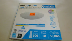 NICOR DLS4-2006-120-3K-WH White 10W 3000K 4" LED Surface Mount Downlight