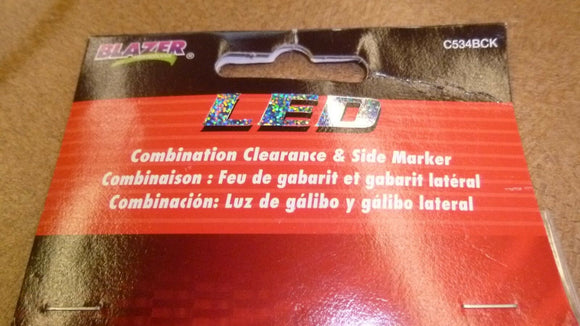 Blazer 534BCK Led ¾” Round Clearance, Side Marker, Rv Step Light Clear Lens Red