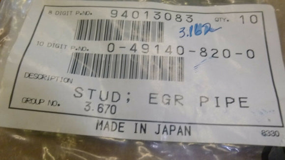 Genuine General Motor Parts 0-49140-820-0 94013083 Stud Bag of 9