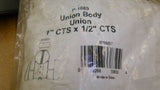 Watts P-1089 Union Body Manifold 1" CTS x 1/2" CTS Push Pex Valve Tee 3589B-1810