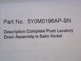 Crosswater London 5Y0M0196AP-SN Basin Push Lavatory Drain Assembly Satin Nickel