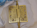Deltana DSBP45U3-UNL 4-1/2" x 4-1/2" Ornate Door Hinge Unlacq.Polished Brass