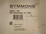 Symmons Fixed Rain Showerhead 12"  1-Spray (2.5 GPM) 402SH1-STN , Satin Nickel