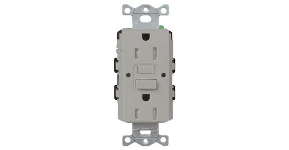 Lutron CAR-15-GFST-GR Claro 15 Amp Self-Testing Receptacle - Gray