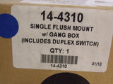 Infratech Single Duplex Switch Mount y caja de pandillas 14-4310