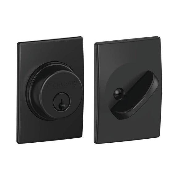 Schlage B60-N-CEN-622 Single Cylinder Deadbolt with Century Trim in Matte Black