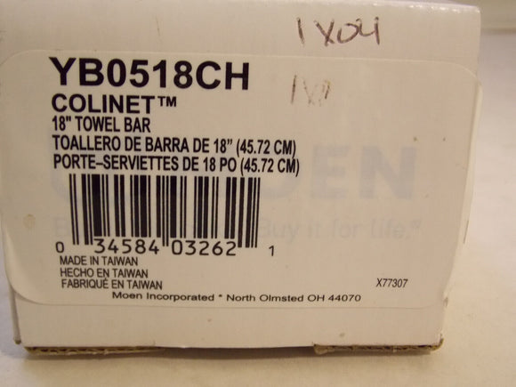 Moen 18-Inch Single Towel Bar YB0518CH Colinet Traditional , Chrome