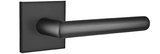 Emtek 5210STURHUS19 Privacy Square Rosette Stuttgart Lever RH , Flat Black