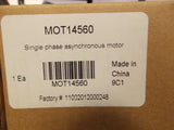 MOT14560 Fan Motor 1/2HP, 230V, 50/60Hz, 1Ph,