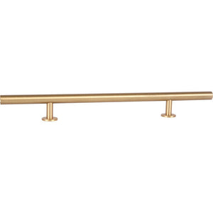 Lew's Hardware 31-114 Solid Brass 6" C-C Cabinet Pull Bar 10-1/2", Brushed Brass