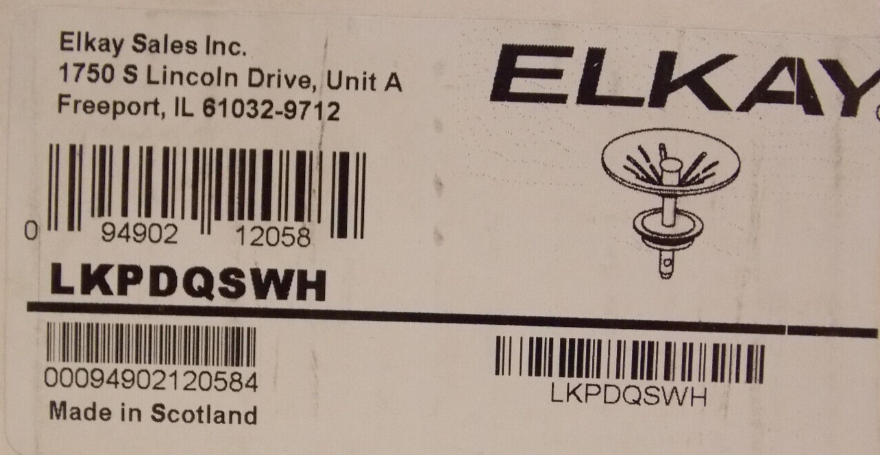 Elkay LKPDQSWH Quartz Perfect Drain 3-1/2
