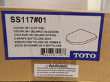 Toto SS117#01 Siège de toilette en plastique en forme de D à fermeture lente, coton blanc