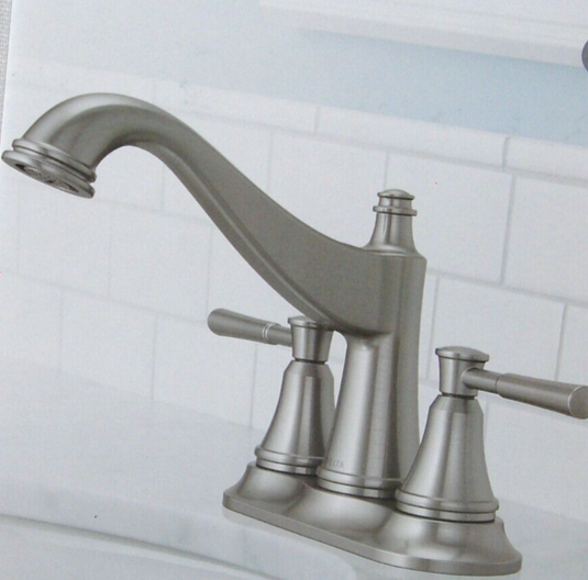 Delta 25777LF-SP Mylan Deck Mount Centerset Room Faucet, nickel brossé