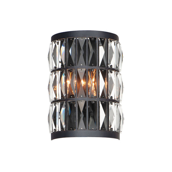 Maxim Lighting Wall Sconce 21812BCBK Madeline 2-Light, Black and Beveled Crystal
