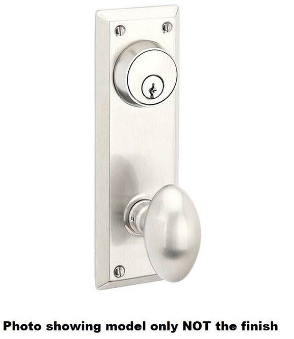 Emtek 8080EUS19 Passage Single Keyed Sideplate Lockset Quincy 3-5/8'' Flat Black