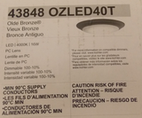 Kichler 43848-OZ LED40T 1 Light 8"W Integrated LED Flush Mount Bowl, Olde Bronze