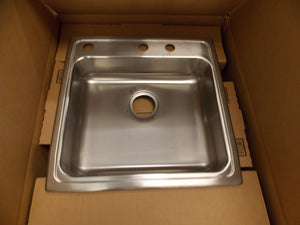 Elkay LRAD222250 Lustertone Stainless Steel 22"x 22"x 5" 2-Hole Drop-In ADA Sink