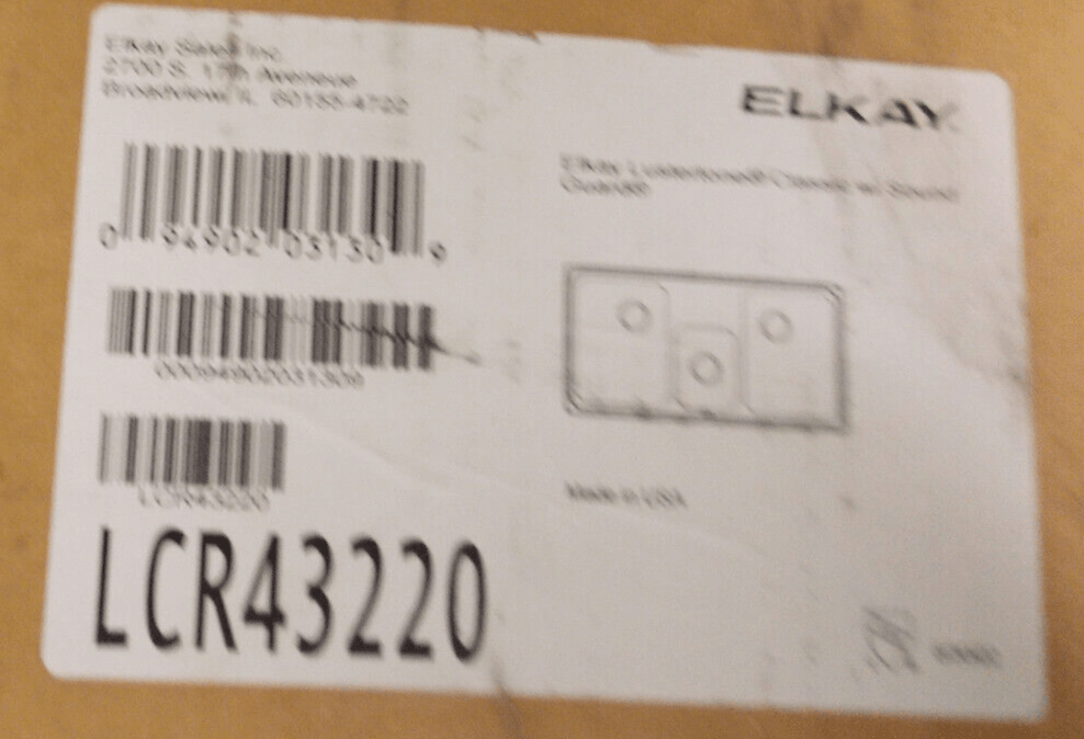 Elkay LCR43220 Lustertone Stainless Steel 43''x22''x7-7/8''  - Triple Bowl Sink