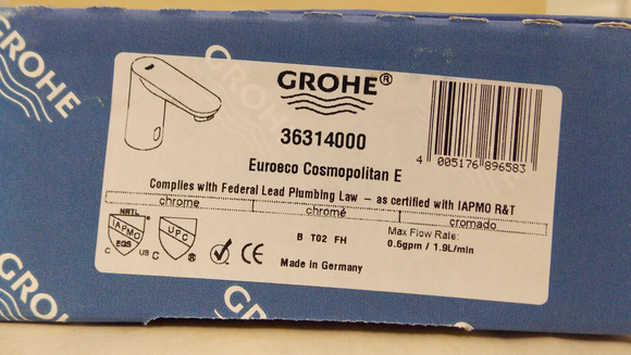 GROHE 36314000 Euroeco Touchless Bathing Free menos ensamblaje de drenaje, cromo