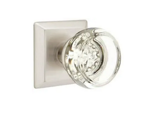 Emtek 8531GTUS15 Georgetown Crystal Door Door Knob Dummy Set Quincy Ros, Nickel en satin