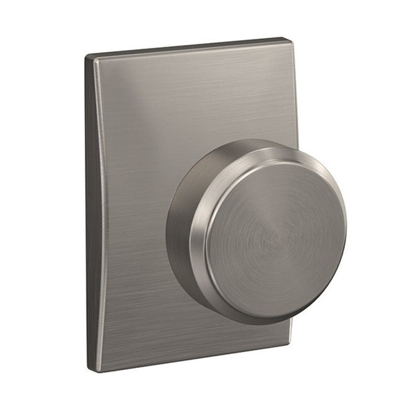 Schlage Bowery Knob with Century Rose Passage and Privacy Lock, Satin Nickel