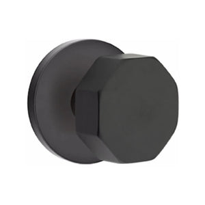 Emtek 5109OCTUS19 Octagon Door Knob Passage Set with Disk Rosette , Flat Black