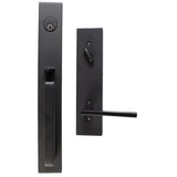 Emtek 4819MERHUS19 Lausanne Tub Entry with Merrimack Lever RH , Flat Black