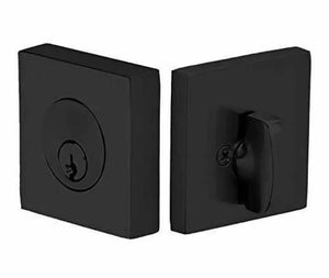 Emtek 8468US19 Brass Keyed Single Cylinder Rectangular Deadbolt , Flat Black