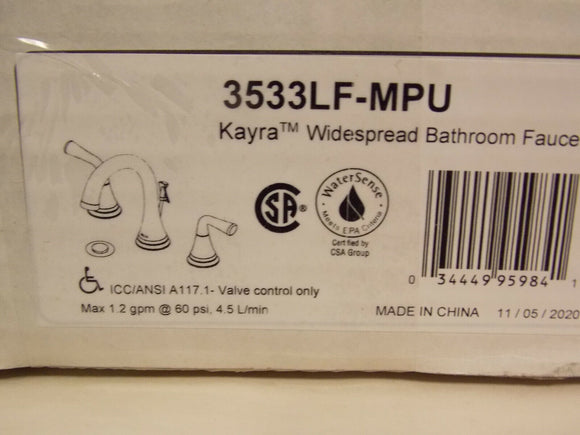 Delta 3533LF-MPU KAYRA Faucet de salle de bain répandu avec drain pop-up, chrome