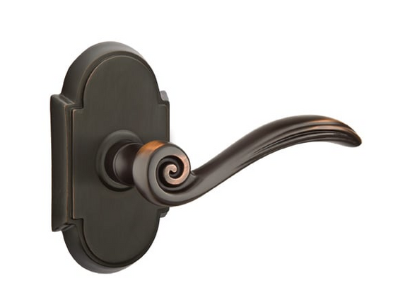 Emtek 8208ENRH Passage Lever Set w #8 Rosette for RH Doors , Oil Rubbed Bronze