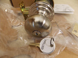 Emtek 5100p Providence Knob Lockset Rosette régulière en satin (nickel et laiton)