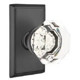 Emtek 81210TUS19 Old Town Passage Door Knob Set with Rectangular Rose Flat Black