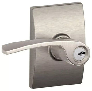 Schlage F51-MER-619-CEN Merano Single Cylinder Keyed Entry Door Lever , Nickel