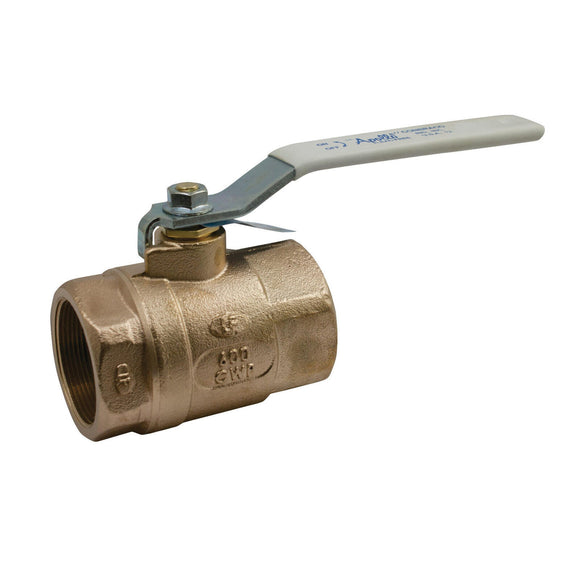 Apollo 70LF-143-10 2-Piece Lead Free Bronze Ball Valve, 1/2 in FNPT