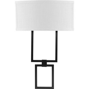 Progress P710054-031-30 LED One-Light Square Wall Shaded Sconce , Black