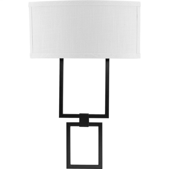 Progress P710054-031-30 LED One-Light Square Wall Shaded Sconce , Black