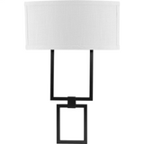 Progress P710054-031-30 LED One-Light Square Wall Shaded Sconce , Black