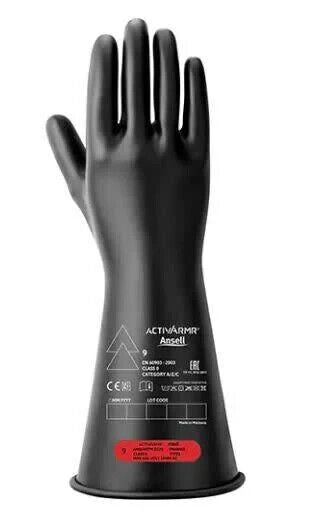 Ansell 113784 Black Size 10 Natural Rubber Mechanic's Gloves - 11