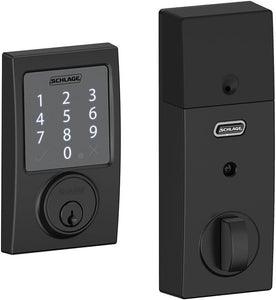 Schlage BE479AA CEN 622 Sense Smart Deadbolt With Century Trim (Matte Black)